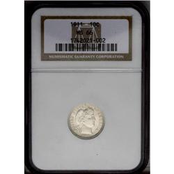 1911 10C MS66 NGC. This example approaches the finest 1911[10C] MS66 NGC.