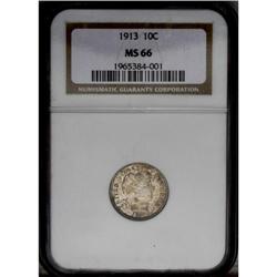 1913 10C MS66 NGC. A sharply detailed example of this 1913[10C] MS66 NGC.