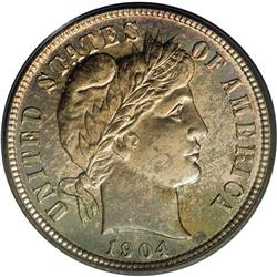 1904 10C PR67 PCGS. Ex: Bruce Scher Collection. Blue-v 1904[10C] PR67 PCGS.