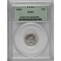 1905 10C PR65 PCGS. The 05 in the date is lightly recu 1905[10C] PR65 PCGS.