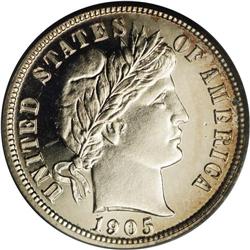 1905 10C PR66 Cameo PCGS. Razor-sharp striking details 1905[10C] PR66 Cameo PCGS.