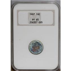 1907 10C PR65 NGC. Glossy fields display deep navy-blu 1907[10C] PR65 NGC.