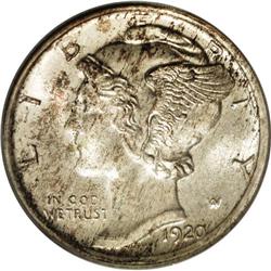 1920-S 10C MS66 Full Bands PCGS. Toned with streaky da 1920-S[10C] MS66 Full Bands PCGS.