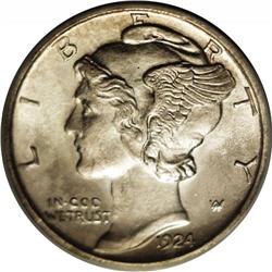 1924-S 10C MS64 Full Bands ICG. This date often comes 1924-S[10C] MS64 Full Bands ICG.