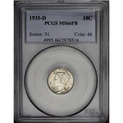 1935-D 10C MS66 Full Bands PCGS. Freckles of apple-gre 1935-D[10C] MS66 Full Bands PCGS.