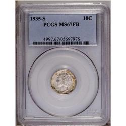 1935-S 10C MS67 Full Bands PCGS. Sharply struck and im 1935-S[10C] MS67 Full Bands PCGS.