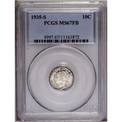 1935-S 10C MS67 Full Bands PCGS. Fully struck and high 1935-S[10C] MS67 Full Bands PCGS.