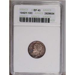 1942/1 10C XF40 ANACS. Ice-blue, plum, and peach patin 1942/1[10C] XF40 ANACS.