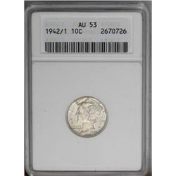 1942/1 10C AU53 ANACS. Splashes of pale gold toning vi 1942/1[10C] AU53 ANACS.