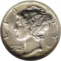 1942/1-D 10C MS60 Full Bands NGC. FS-010.8. Bright and 1942/1-D[10C] MS60 Full Bands NGC.