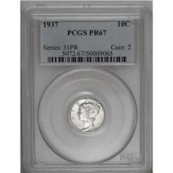 1937 10C PR67 PCGS. A razor-sharp and satiny Superb Ge 1937[10C] PR67 PCGS.