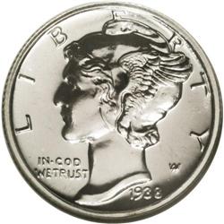 1938 10C PR68 NGC. Untoned with dazzling mirrors that 1938[10C] PR68 NGC.