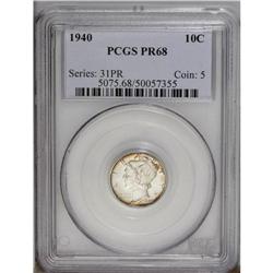 1940 10C PR68 PCGS. Ruby-red, honey, and apple-green c 1940[10C] PR68 PCGS.