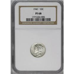 1941 10C PR68 NGC. Fully struck and brilliant with a d 1941[10C] PR68 NGC.