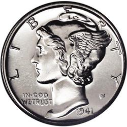 1941 10C PR68 PCGS. The shimmering, reflective surface 1941[10C] PR68 PCGS.