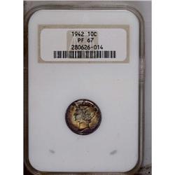 1942 10C PR67 NGC. This exuberantly toned older holder 1942[10C] PR67 NGC.