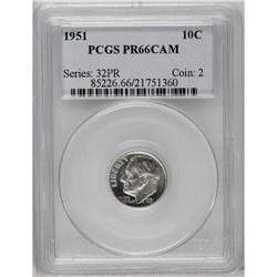 1951 10C PR66 Cameo PCGS, cameoed surfaces are untoned 1951[10C] PR66 Cameo PCGS,
