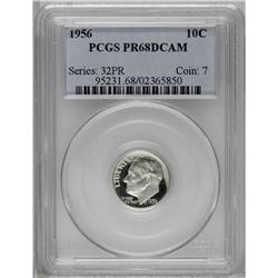 1956 10C PR68 Deep Cameo PCGS. A stunning black and wh 1956[10C] PR68 Deep Cameo PCGS.
