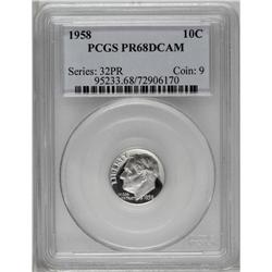 1958 10C PR68 Deep Cameo PCGS. Amazingly deep reflecti 1958[10C] PR68 Deep Cameo PCGS.