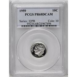 1959 10C PR68 Deep Cameo PCGS. Exquisitely struck with 1959[10C] PR68 Deep Cameo PCGS.