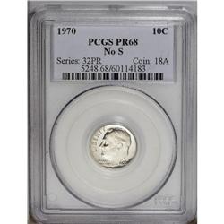 1970 10C No S PR68 PCGS. This is a splendid and Superb 1970[10C] No S PR68 PCGS.