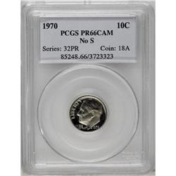 1970 10C No S PR66 Cameo PCGS. A nice Cameo is evident 1970[10C] No S PR66 Cameo PCGS.