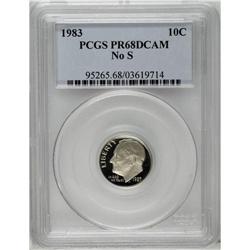 1983 10C No S PR68 Deep Cameo PCGS. Virtually perfect 1983[10C] No S PR68 Deep Cameo PCGS.