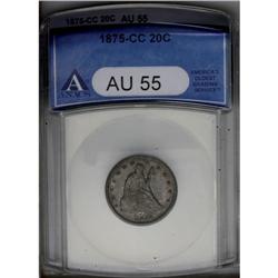 1875-CC 20C AU55 ANACS. Still lustrous with deep grayi 1875-CC[20C] AU55 ANACS.
