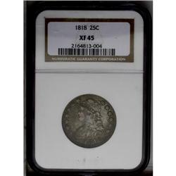 1818 25C XF45 NGC. B-10, R.3. Late die state with die 1818[25C] XF45 NGC.