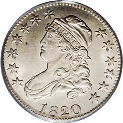 1820 25C Large 0 MS64 PCGS. B-3 R.3. The 0 in the date 1820[25C] Large 0 MS64 PCGS.