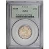 Image 1 : 1834 25C AU53 PCGS. B-2, R.4. The scarcer "tongued eag 1834[25C] AU53 PCGS.