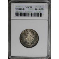 1834 25C AU55 ANACS. B-1, R.1. The first star is far f 1834[25C] AU55 ANACS.