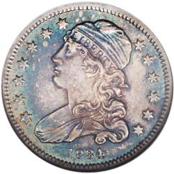 1834 25C MS64 NGC. B-4, R.1. The 4 in the date is recu 1834[25C] MS64 NGC.