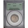 Image 1 : 1835 25C AU53 PCGS. B-8, R.4. A die crack through most 1835[25C] AU53 PCGS.