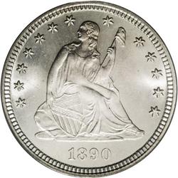 1890 25C MS67 PCGS. Well struck and exquisitely preser 1890[25C] MS67 PCGS.