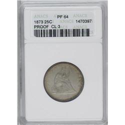 1873 25C No Arrows PR64 ANACS. Closed 3. As they were 1873[25C] No Arrows PR64 ANACS.