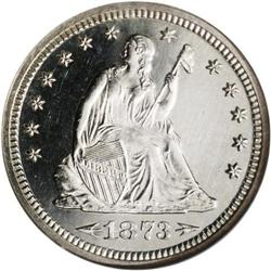 1873 25C Arrows PR65 Cameo NGC.From The Indiana Undert 1873[25C] Arrows PR65 Cameo NGC.