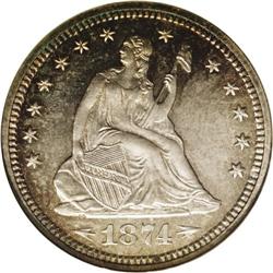 1874 25C Arrows PR66 NGC. Ex: Eliasberg. An example of 1874[25C] Arrows PR66 NGC.