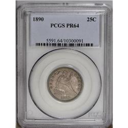 1890 25C PR64 PCGS. The obverse is layered in dusky go 1890[25C] PR64 PCGS.