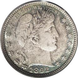 1892 25C MS67 PCGS. Type Two Reverse. Rich copper-gray 1892[25C] MS67 PCGS.