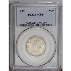 1895 25C MS64 PCGS. Struck with pinpoint sharpness and 1895[25C] MS64 PCGS.