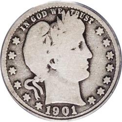 1901-S 25C Good 4 PCGS. Light to medium gray with full 1901-S[25C] Good 4 PCGS.