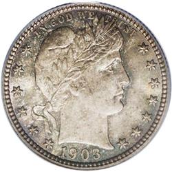 1903-O 25C MS66 PCGS. The 1903-O is a scarce New Orlea 1903-O[25C] MS66 PCGS.