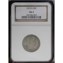 1913-S 25C AG3 NGC. Both the date and mintmark are dis 1913-S[25C] AG3 NGC.