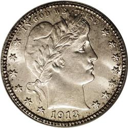 1913-S 25C MS65 PCGS. A shimmering, high-end example o 1913-S[25C] MS65 PCGS.