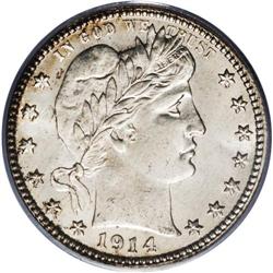1914-S 25C MS65 PCGS. The elusive 1914-S was produced 1914-S[25C] MS65 PCGS.