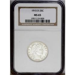 1915-D 25C MS65 NGC. Untoned and overflowing with sati 1915-D[25C] MS65 NGC.