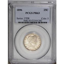 1896 25C PR63 PCGS. A thin veil of patina on each side 1896[25C] PR63 PCGS.