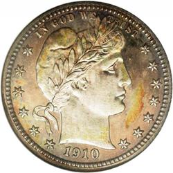 1910 25C PR67 Cameo NGC. Copper hues predominate, mixi 1910[25C] PR67 Cameo NGC.