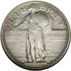 1916 25C --Cleaned--ANACS. AU50 Details. A lightly circ 1916[25C]--Cleaned--ANACS. AU50 Details.